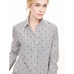 BANANA REPUBLIC • Skull-stripe Boyfriend Shirt